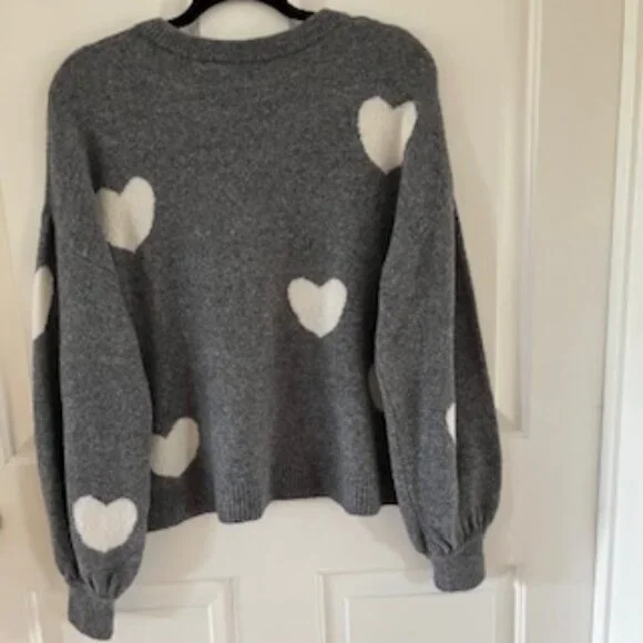 Madewell Heart Balloon-Sleeve Sweater - Medium - Picture 3 of 8
